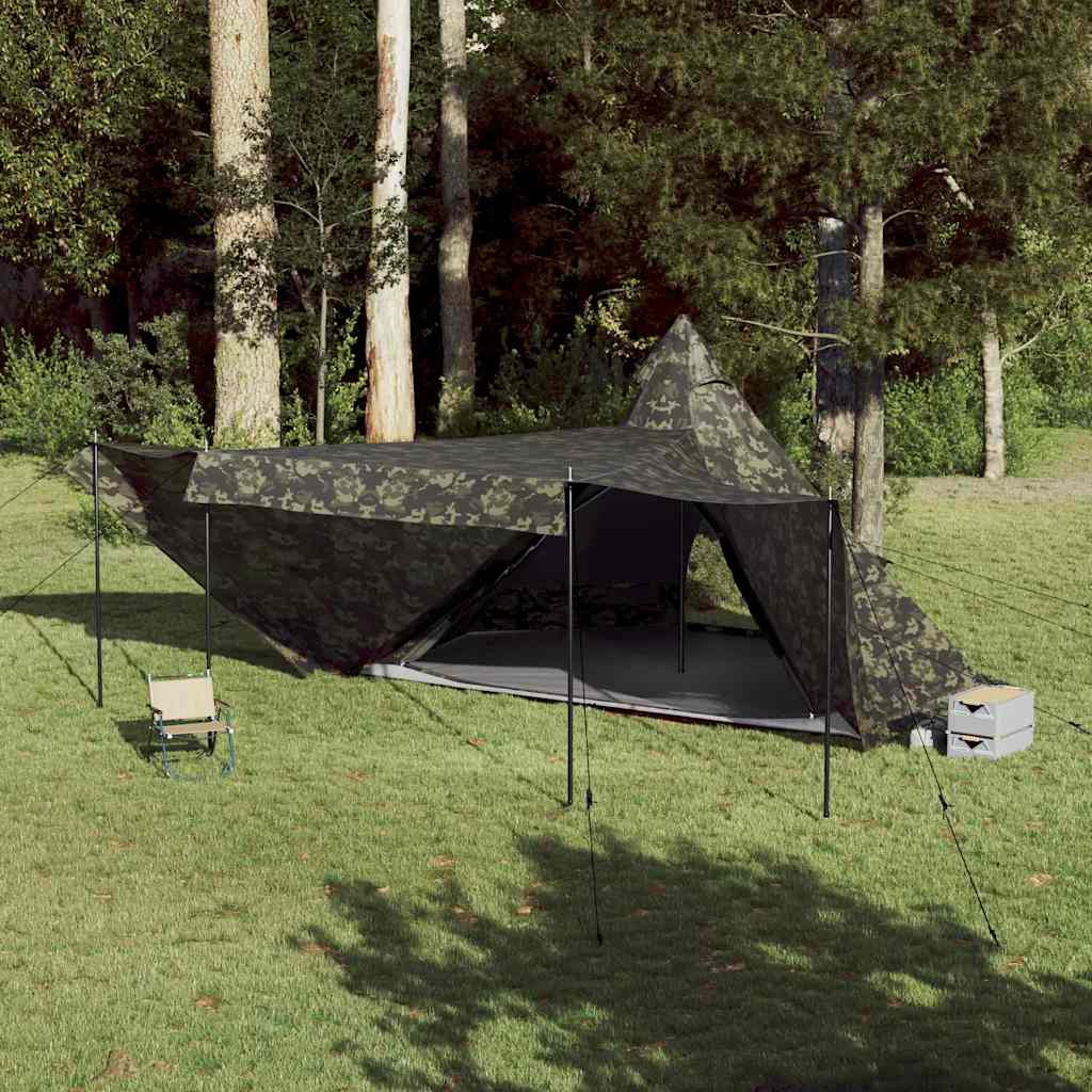 Tenda familiar tipi para 8 pessoas impermeável camuflagem