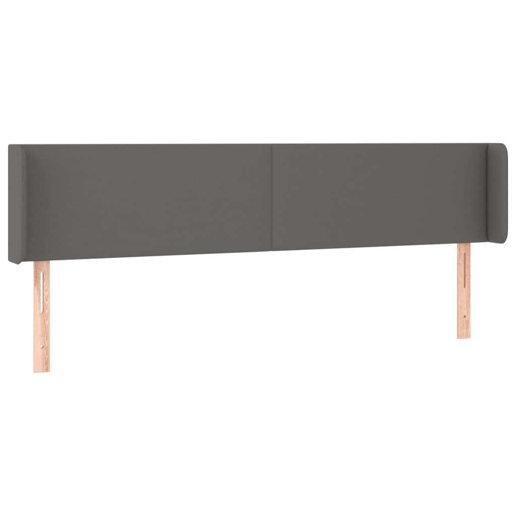 Cabeceira cama c/ LED 163x16x78/88 cm couro artificial cinzento