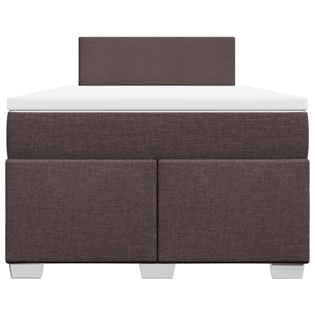 Cama boxspring com colchão 120x190 cm tecido castanho-escuro