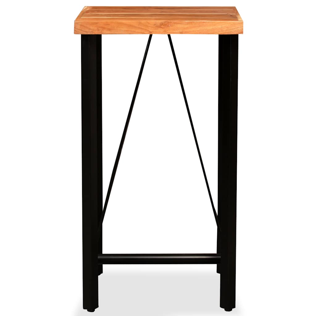 Conjunto bar 3 pcs madeira acácia maciça couro genuíno e lona