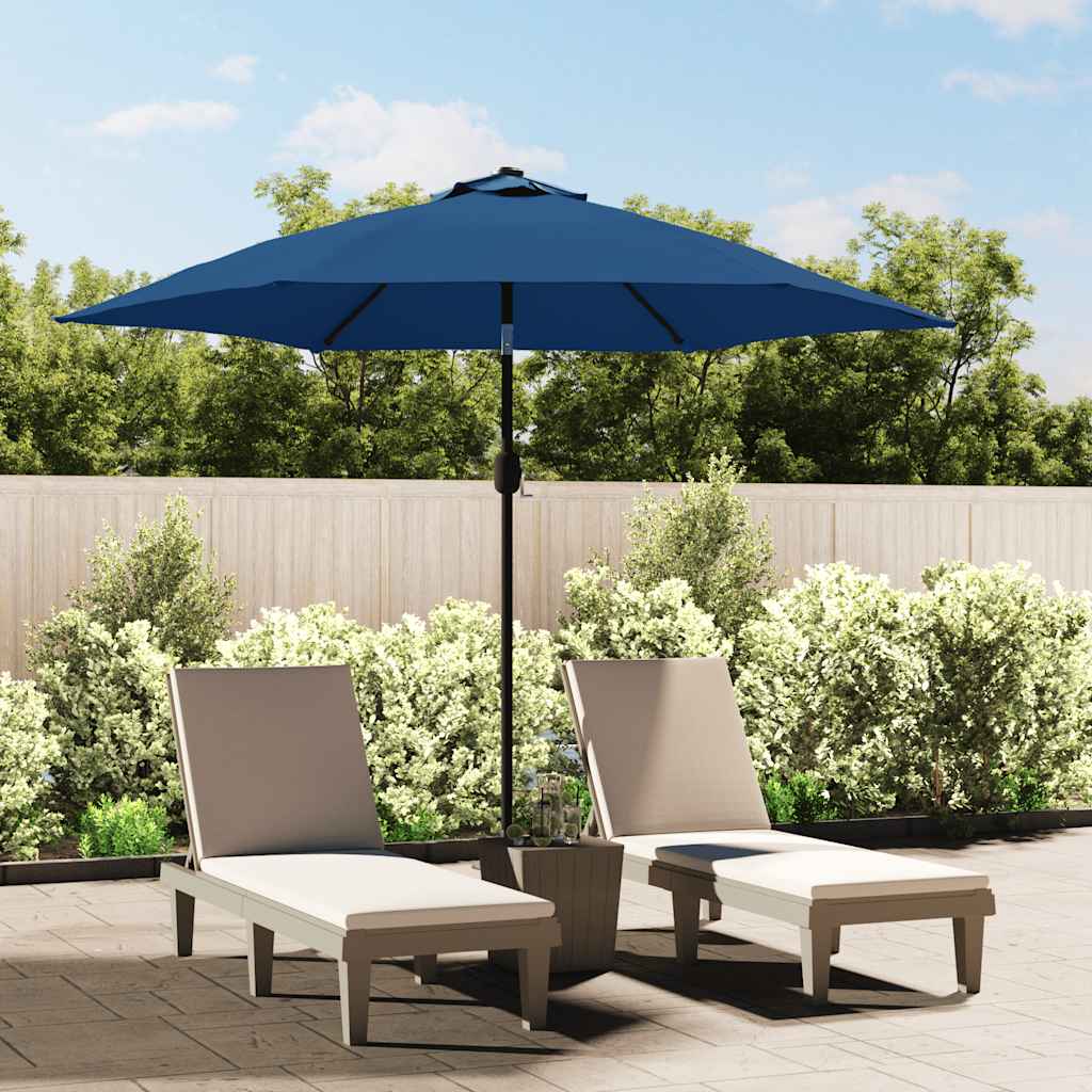 Tecido de substituição p/ guarda-sol exterior 300 cm azul-ciano