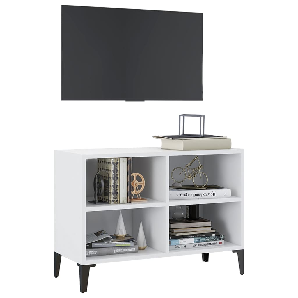 Móvel de TV com pernas em metal 69,5x30x50 cm branco
