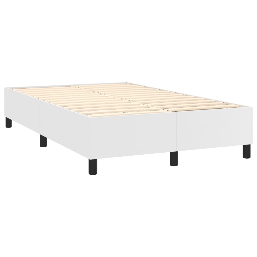 Estrutura de cama com molas 120x200 cm couro artificial branco