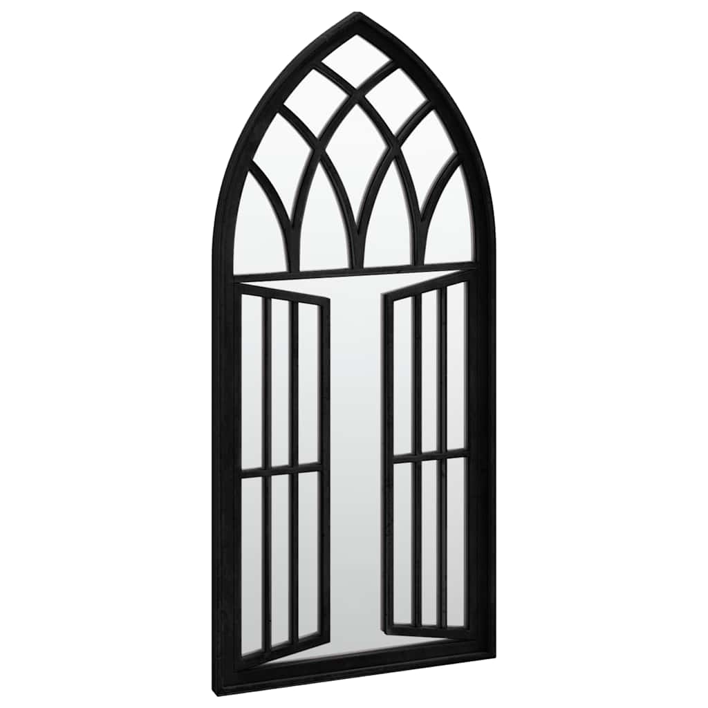 Espelho de jardim p/ uso exterior ferro 100x45 cm preto