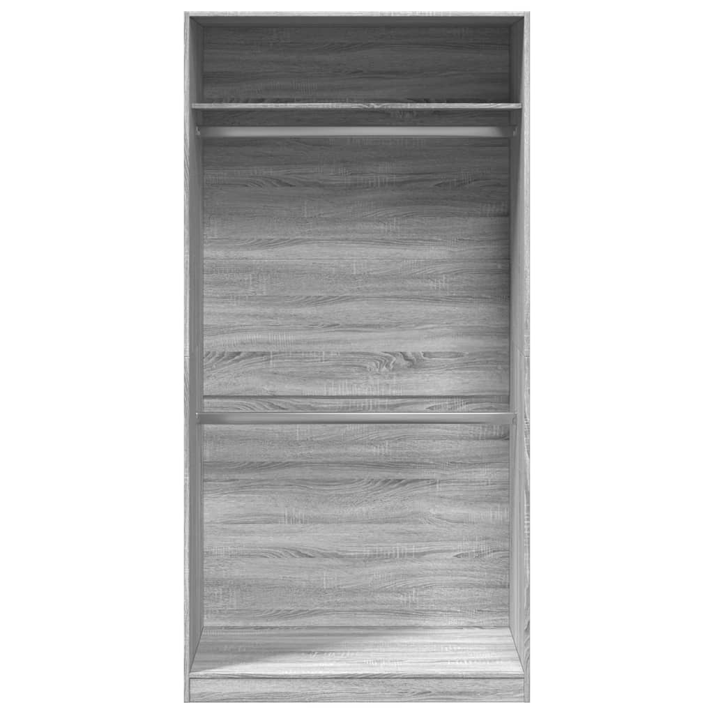 Roupeiro 100x50x200 cm derivados de madeira cinzento sonoma