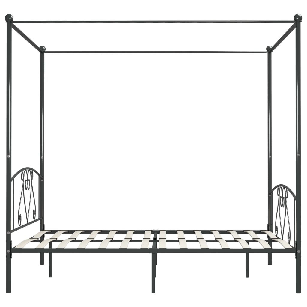 Estrutura de cama com dossel 180x200 cm metal cinzento