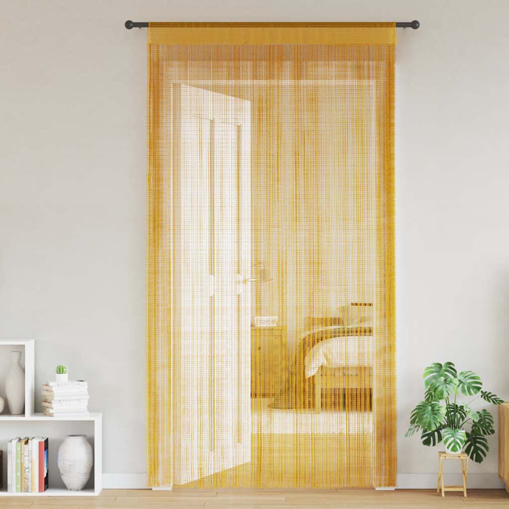 Cortinas de fios 2 pcs 100x250 cm dourado