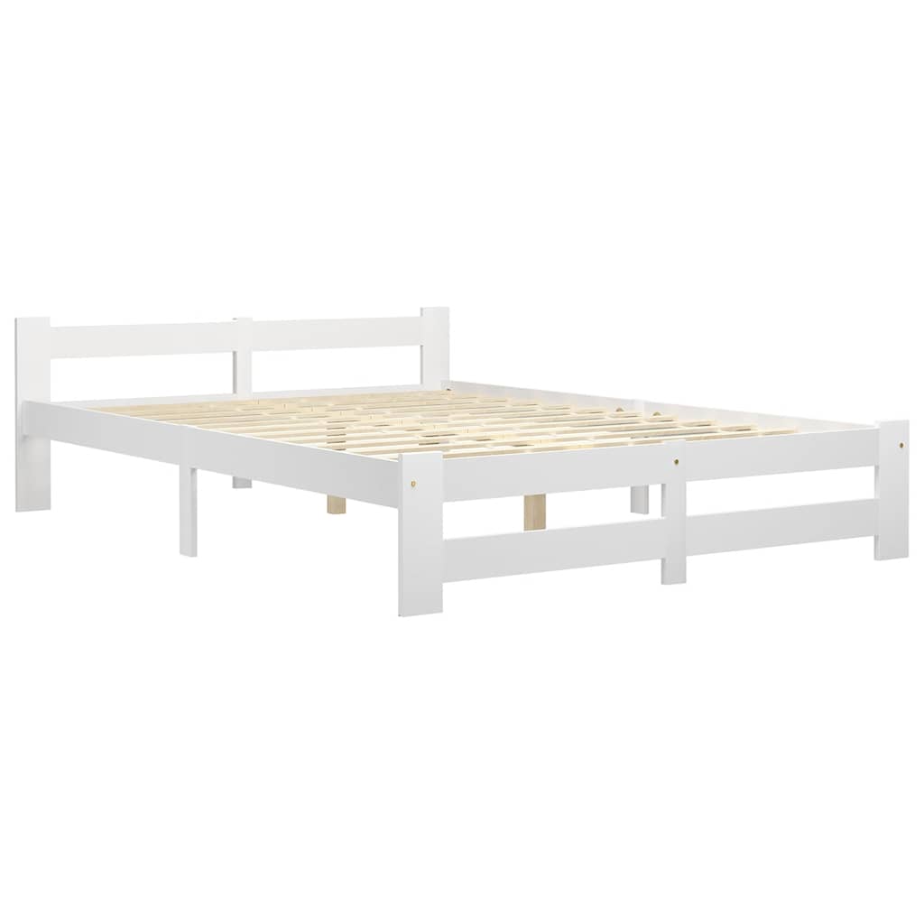 Estrutura de cama 160x200 cm pinho maciço branco