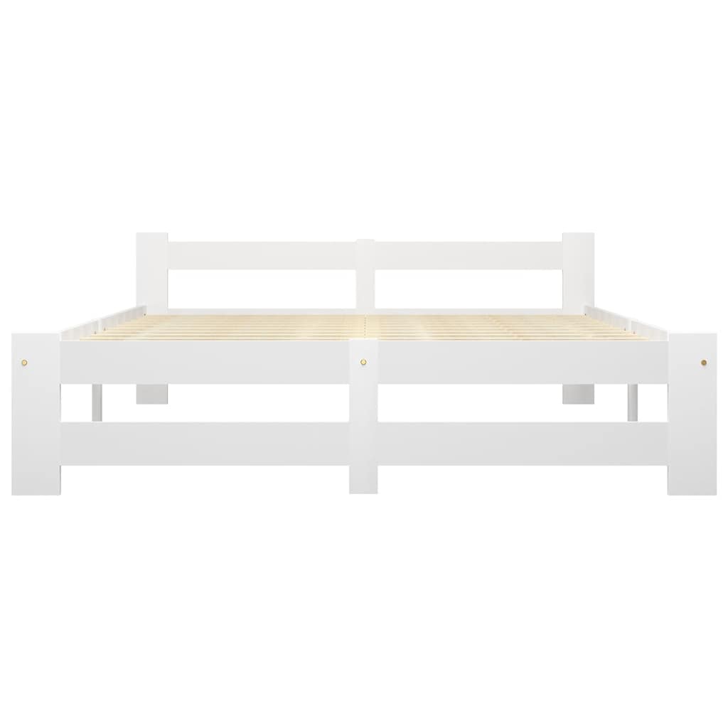 Estrutura de cama 160x200 cm pinho maciço branco