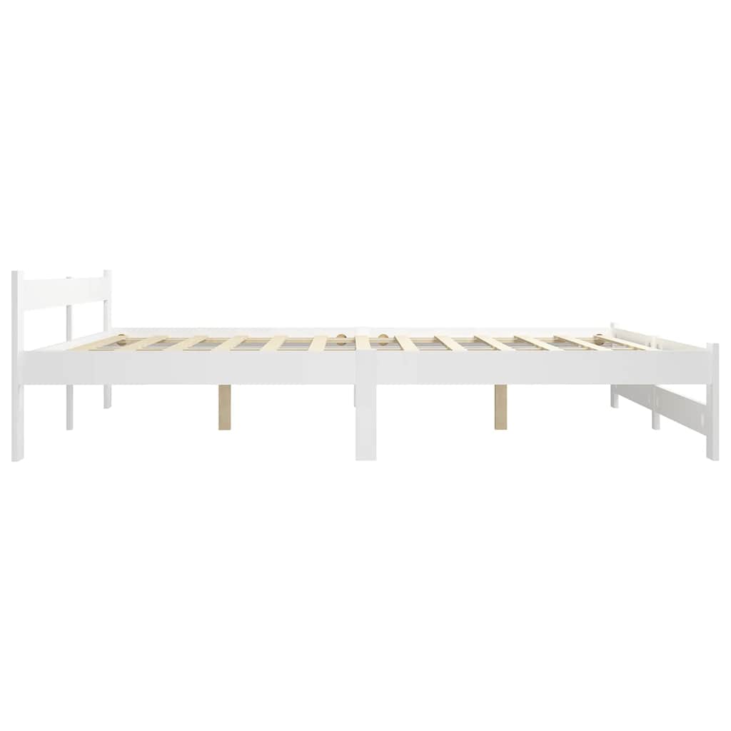 Estrutura de cama 160x200 cm pinho maciço branco
