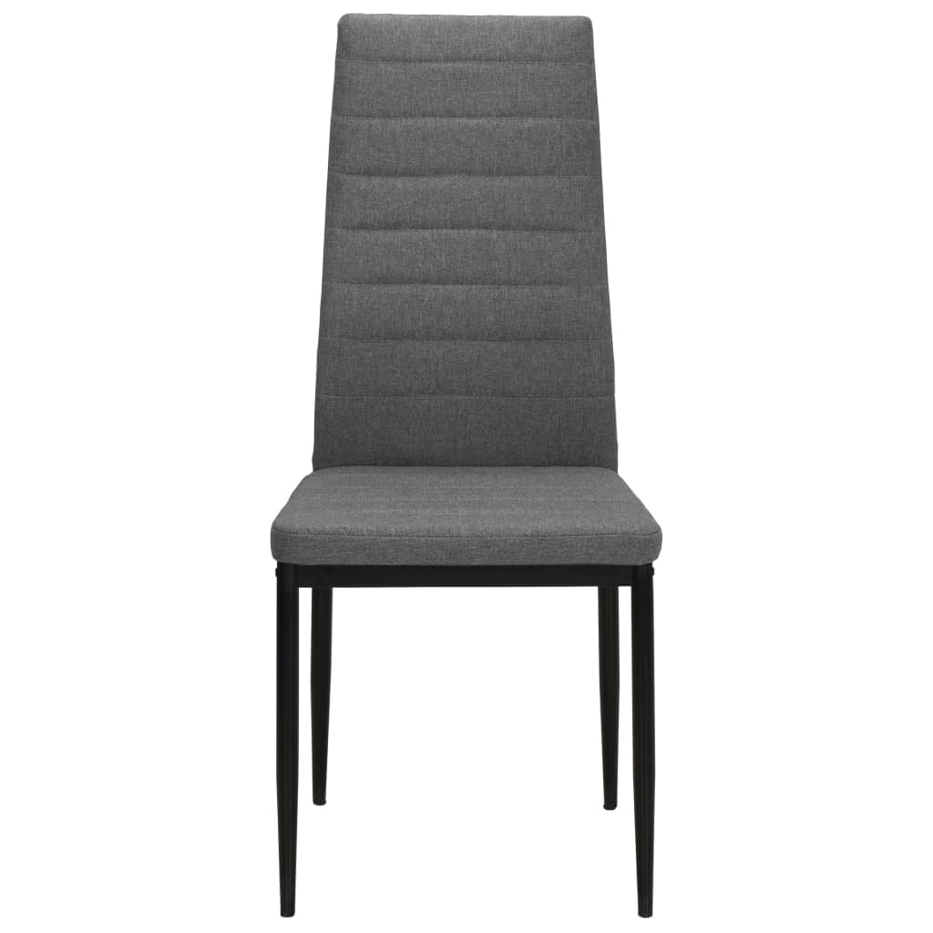 Cadeiras de jantar 4 pcs tecido cinzento-claro
