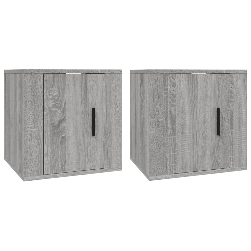 Móveis de TV de parede 2 pcs 40x34,5x40 cm cinzento sonoma