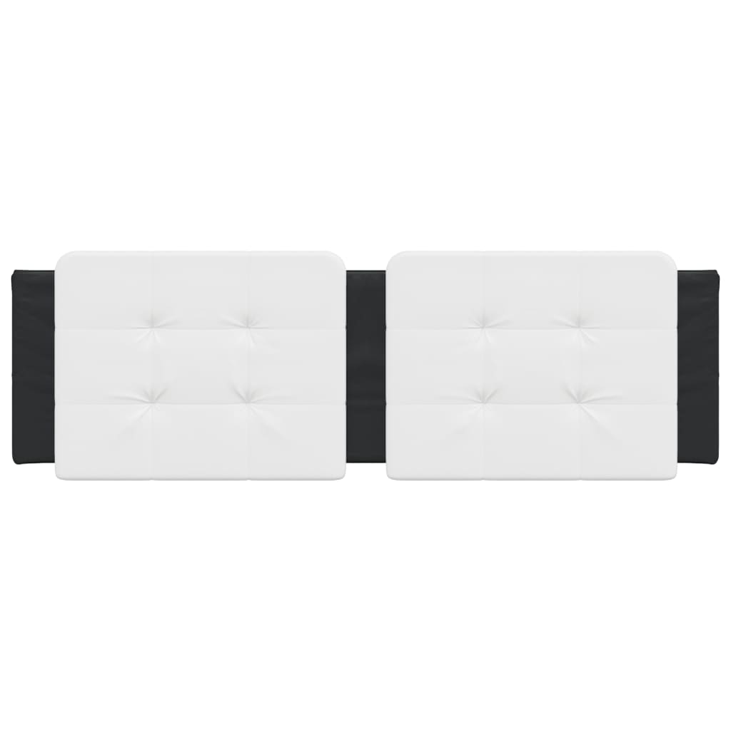 Almofadão de cabeceira zadar 160 cm couro artificial branco e preto