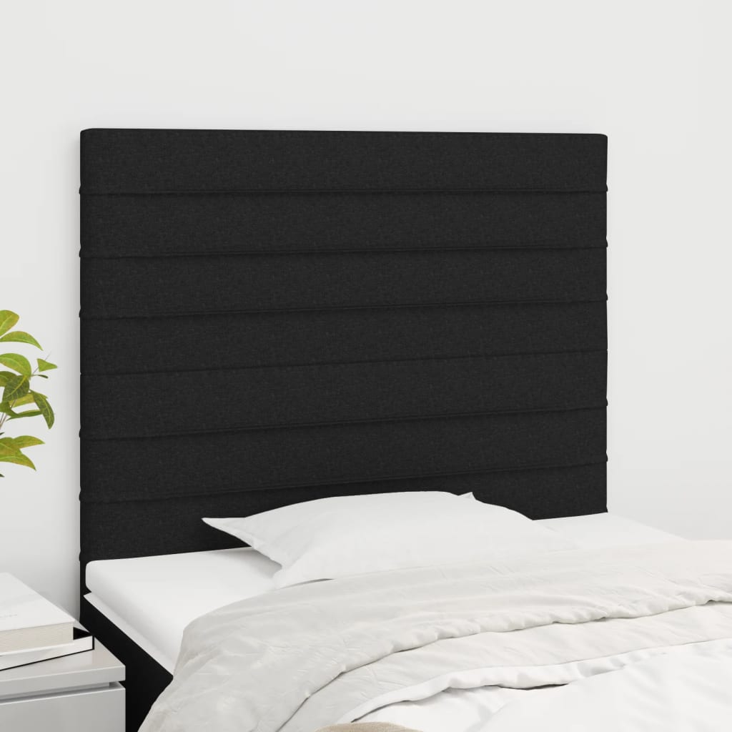 Cabeceira preta 80x5x118/128 cm tecido