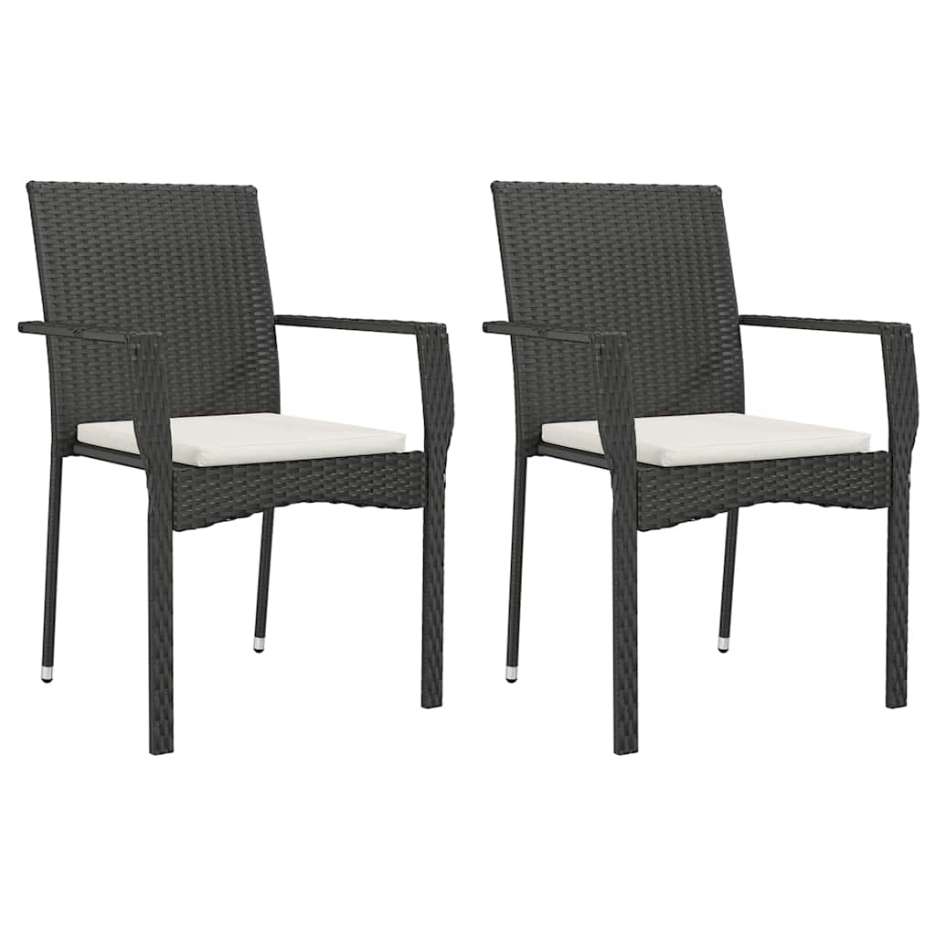 9 Pcs conjunto de jantar p/ jardim c/ almofadões vime PE preto