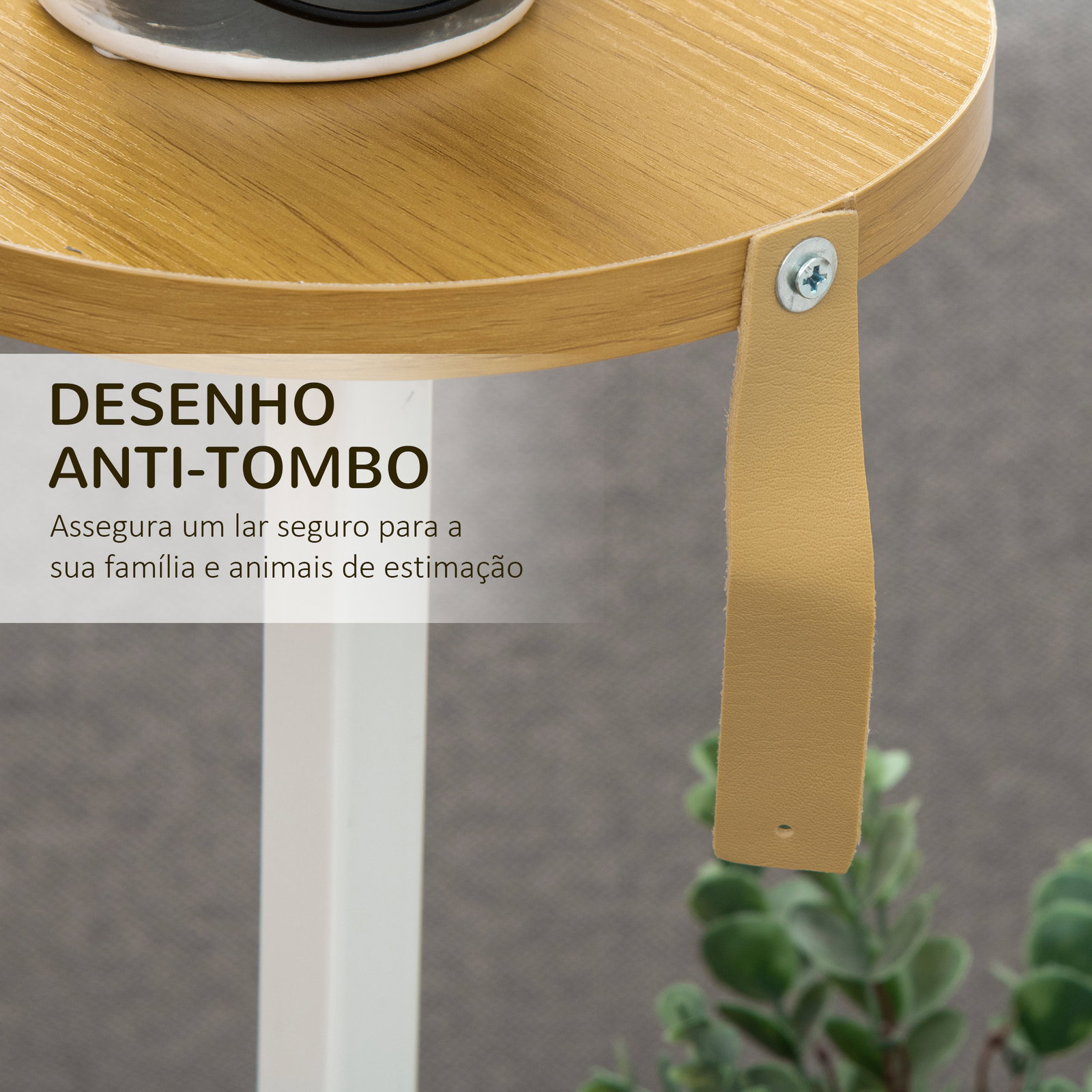 Suporte para plantas de 4 níveis suporte para vasos de plantas com estrutura de aço 40x40x95,5cm madeira e branco