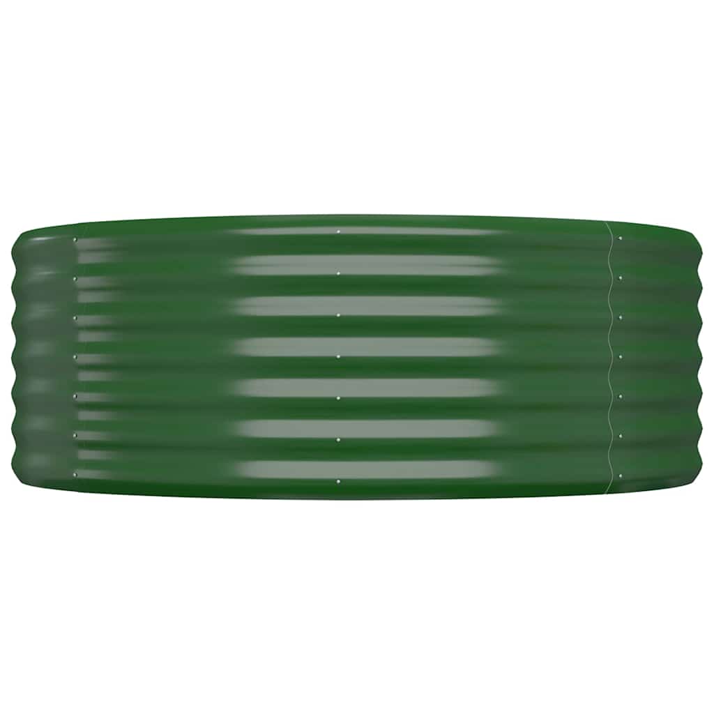 Canteiro elevado jardim 100x100x36 cm aço galvanizado verde