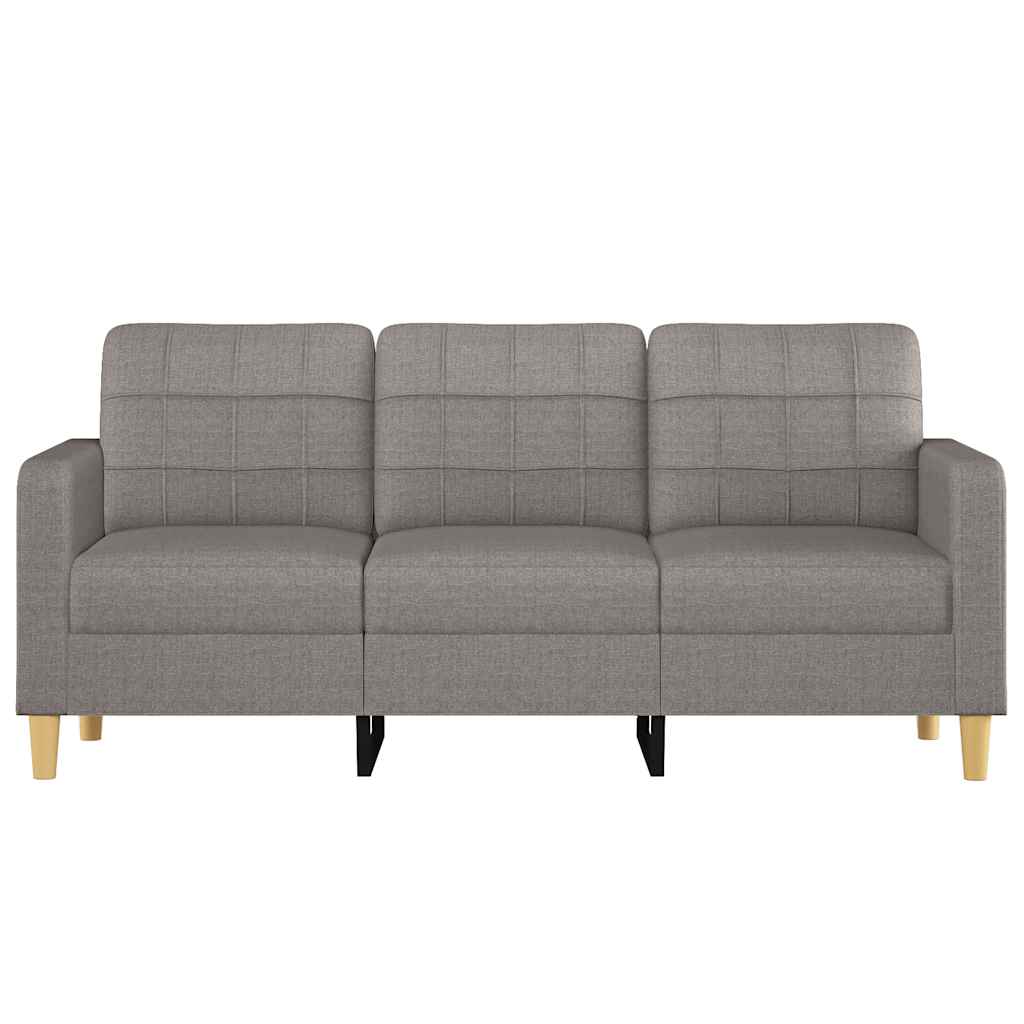 Sofá de 3 lugares tecido 180 cm cinzento-acastanhado