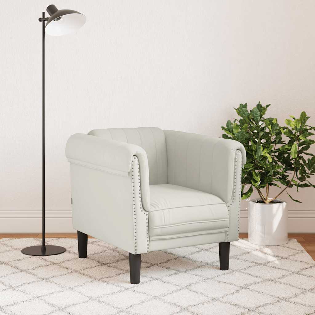 Poltrona veludo cor creme