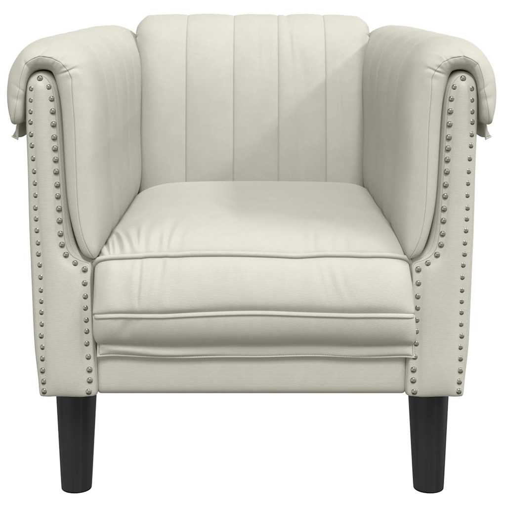 Poltrona veludo cor creme