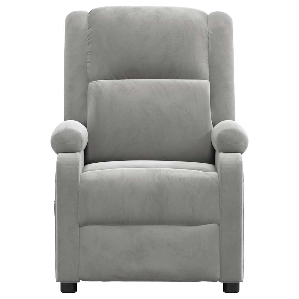 Poltrona de massagens veludo cinzento-claro