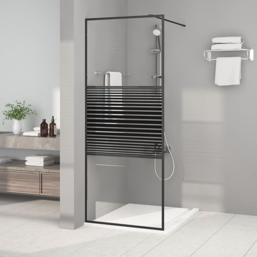 Divisória de chuveiro vidro transparente esg 80x195 cm preto
