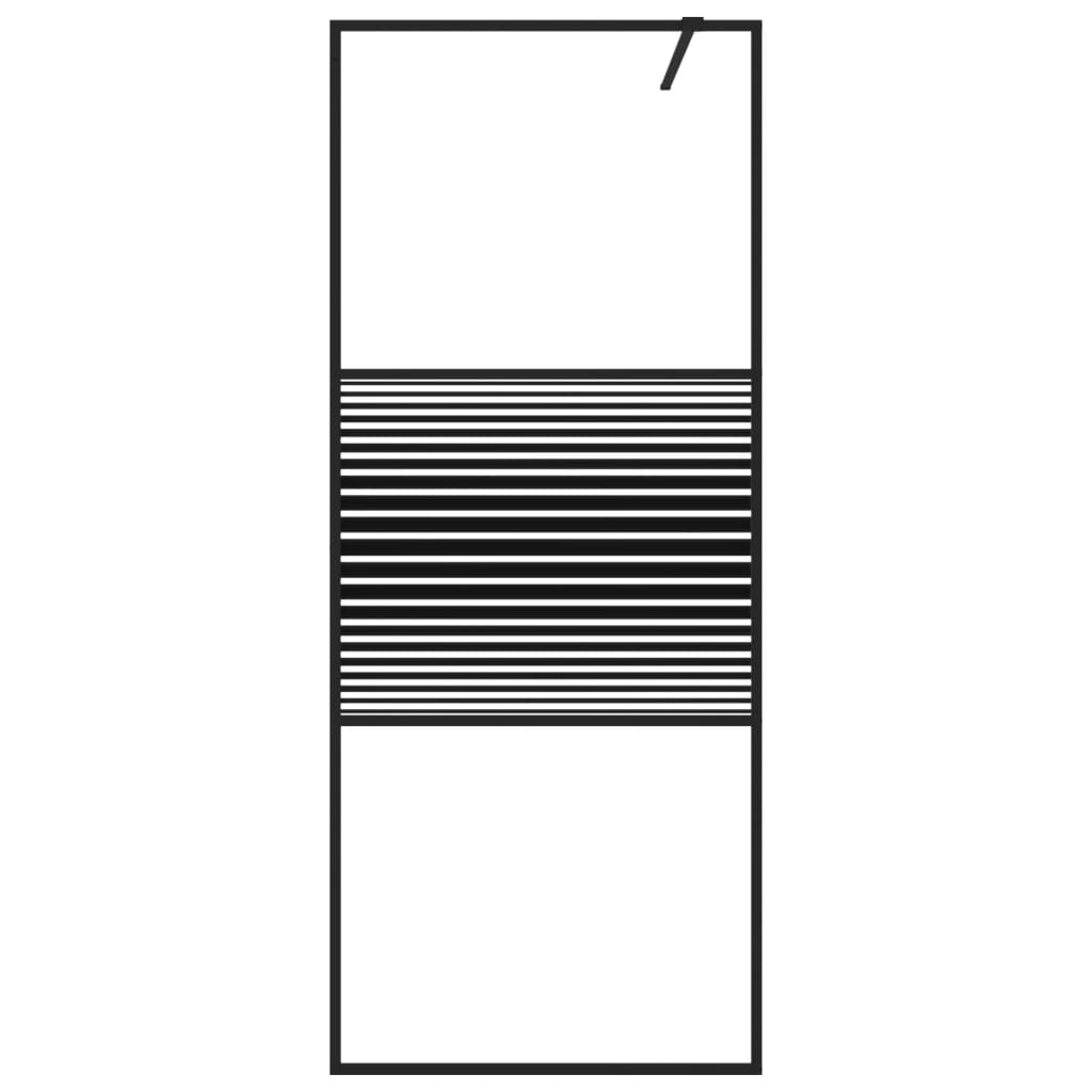 Divisória de chuveiro vidro transparente esg 80x195 cm preto