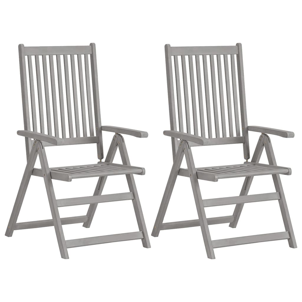 Cadeiras jardim reclináveis c/ almofadões 4 pcs acácia maciça