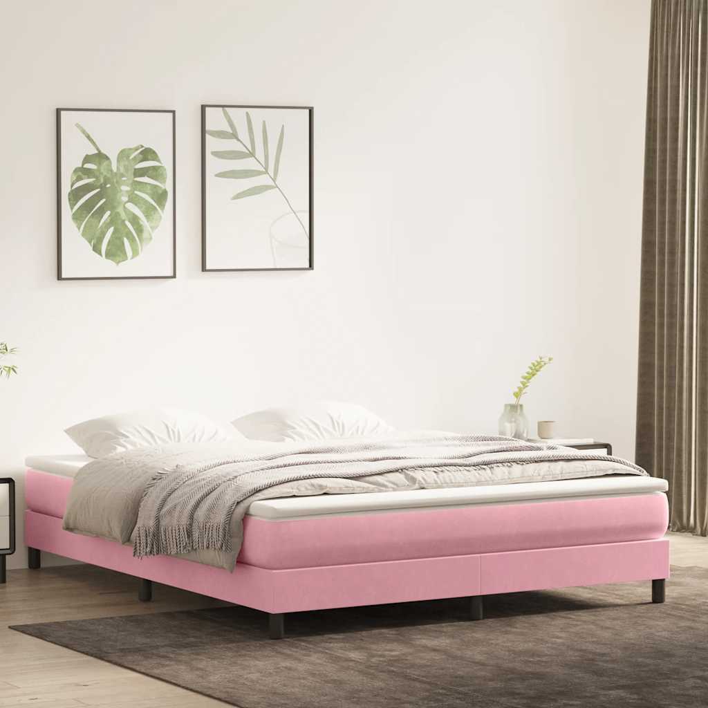 Cama sem molas/colchão 180x210 cm veludo rosa