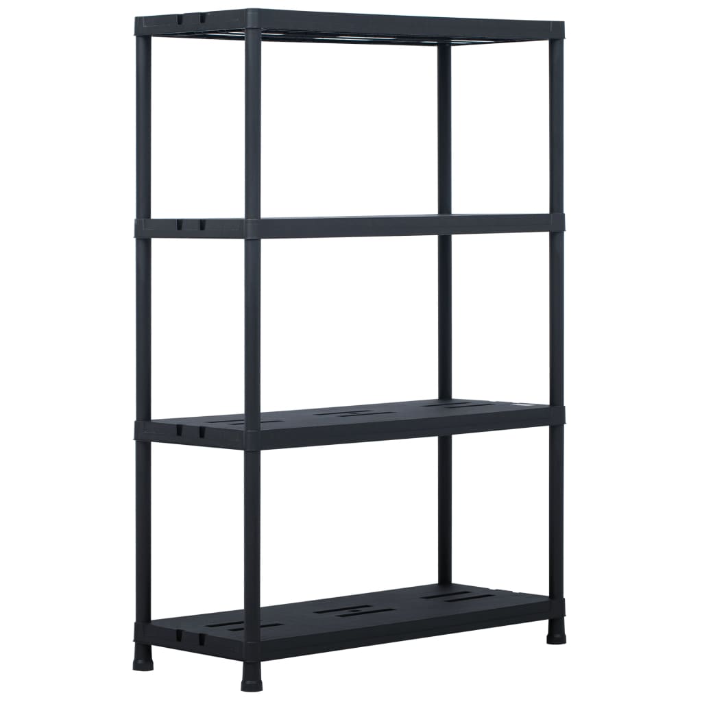 Estante de arrumação 220 kg 90x40x138 cm plástico preto