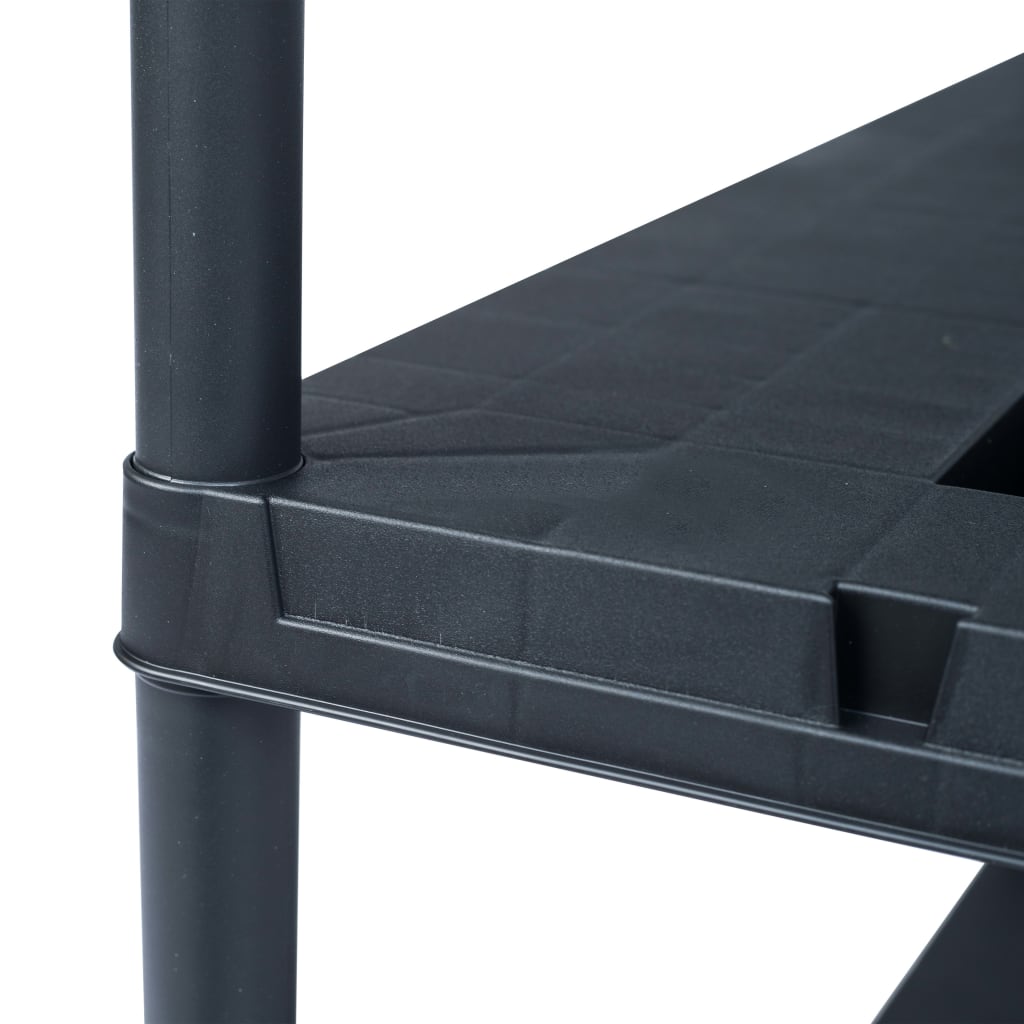 Estante de arrumação 220 kg 90x40x138 cm plástico preto