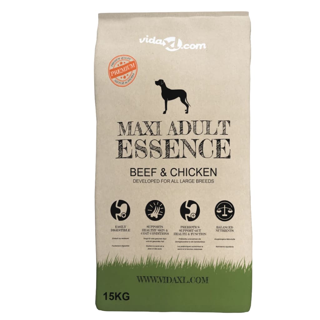 Ração premium para cães maxi adult essence beef & chicken 15 kg