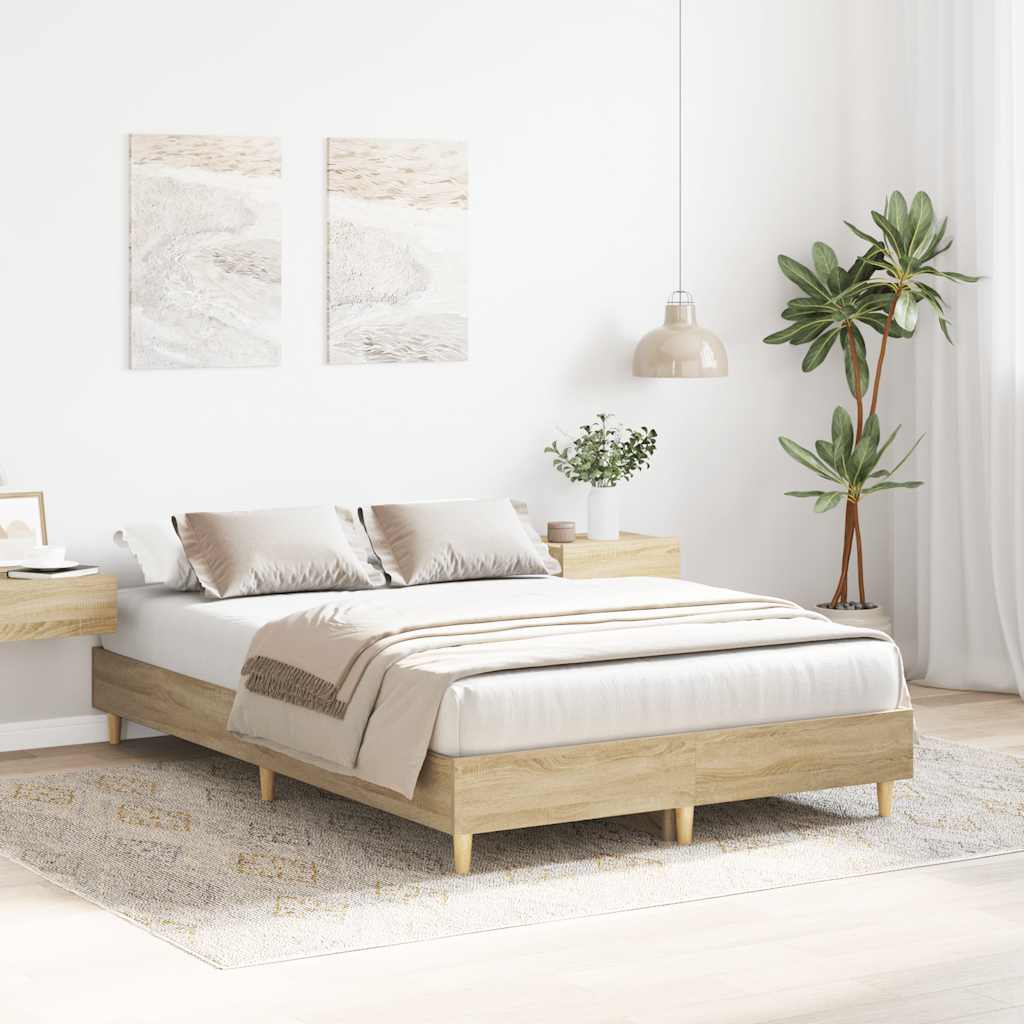 Estrutura de cama sem colchão 120x190 cm carvalho sonoma
