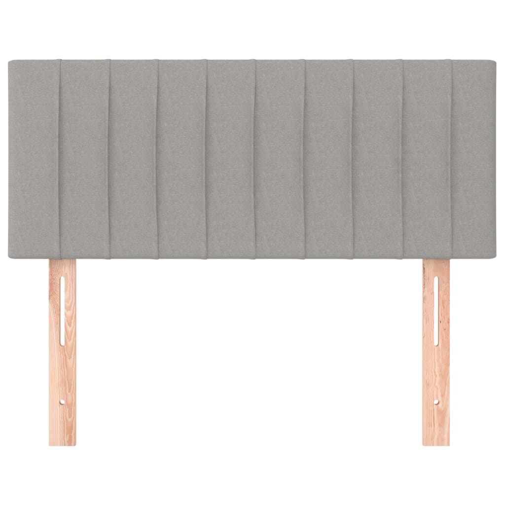 Cabeceira de cama tecido 90x5x78/88 cm cinzento-claro