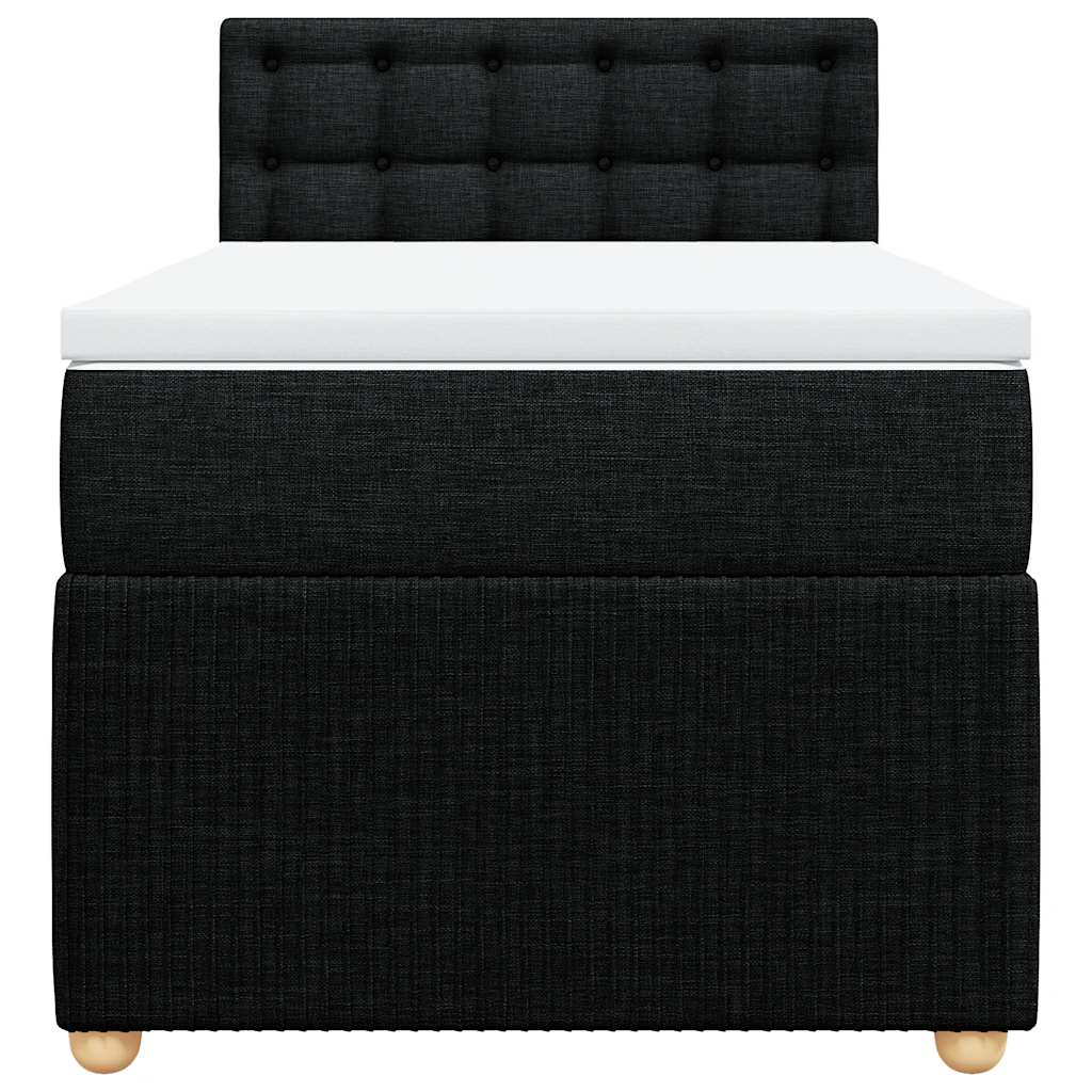 Cama com molas/colchão 90x190 cm tecido preto