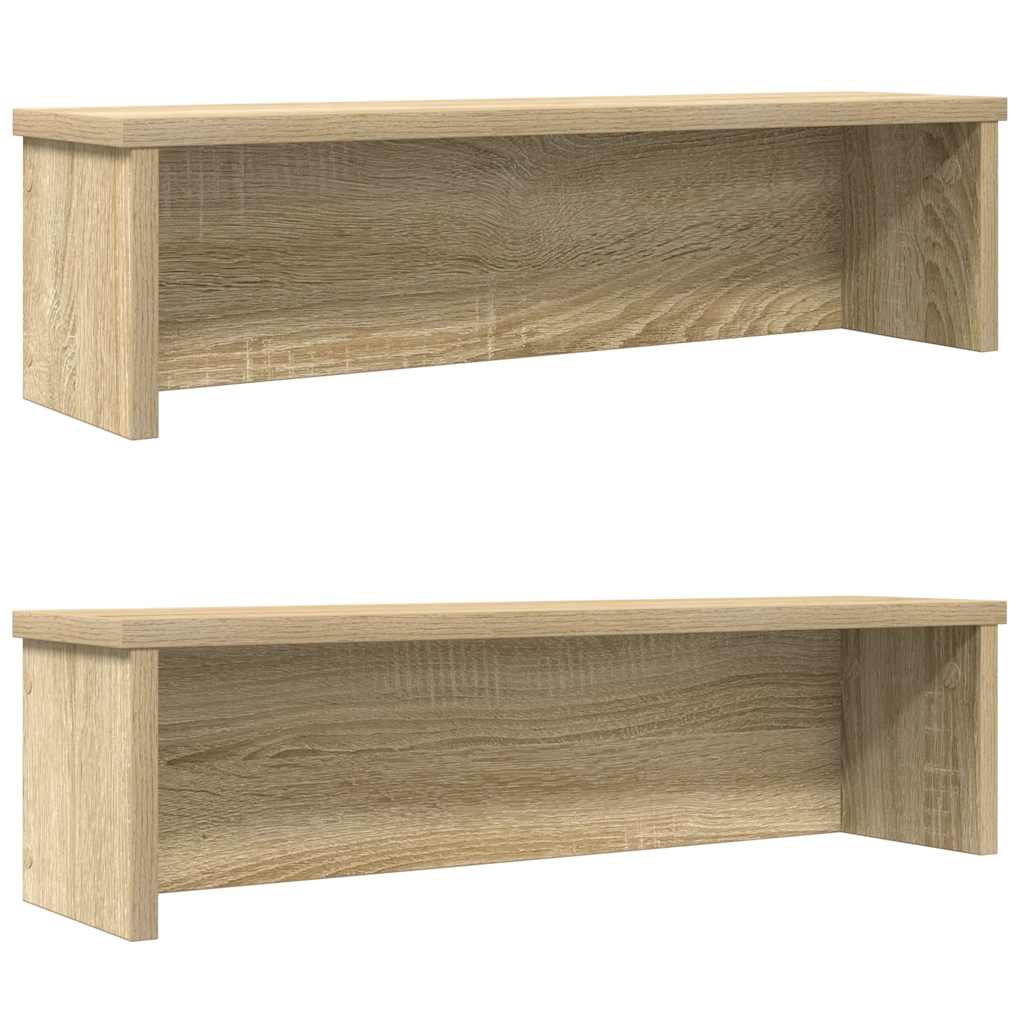 Racks de cozinha empilhável 2 pcs sonoma carvalho 60x15x16 cm