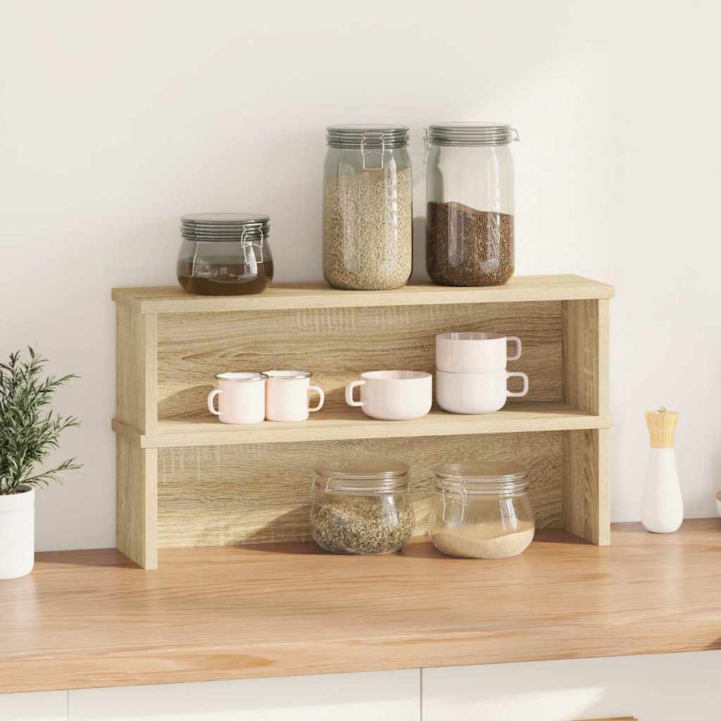 Racks de cozinha empilhável 2 pcs sonoma carvalho 60x15x16 cm
