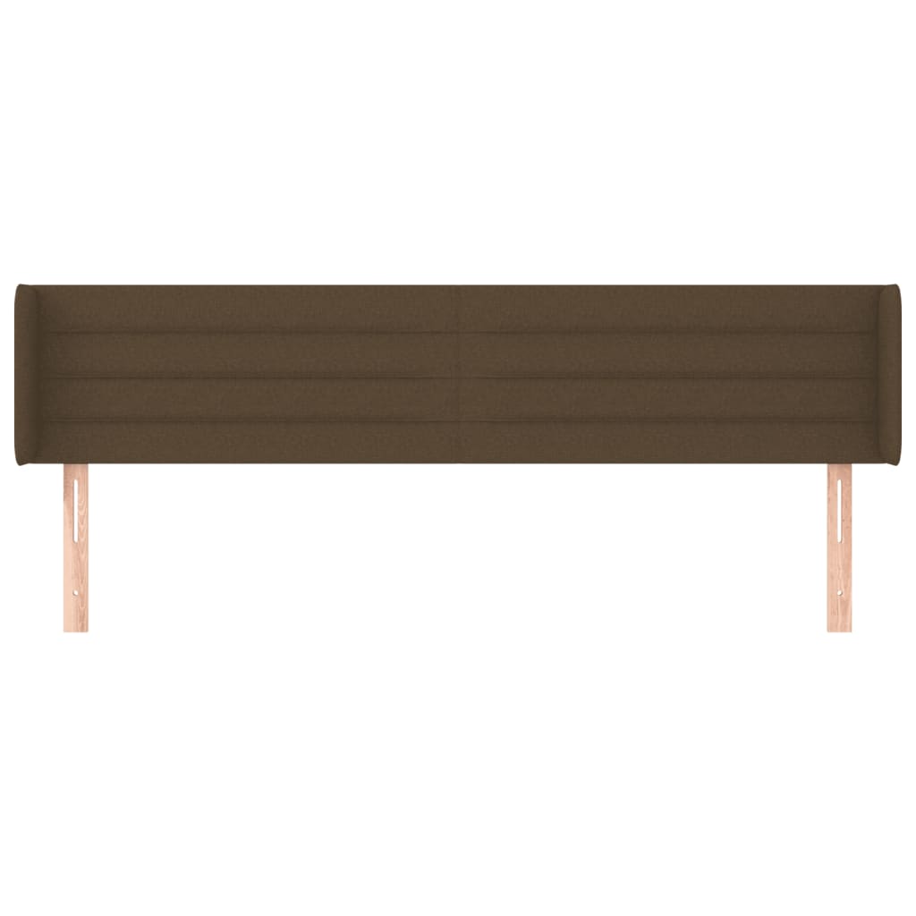 Cabeceira de cama c/ abas tecido 163x16x78/88cm castanho-escuro