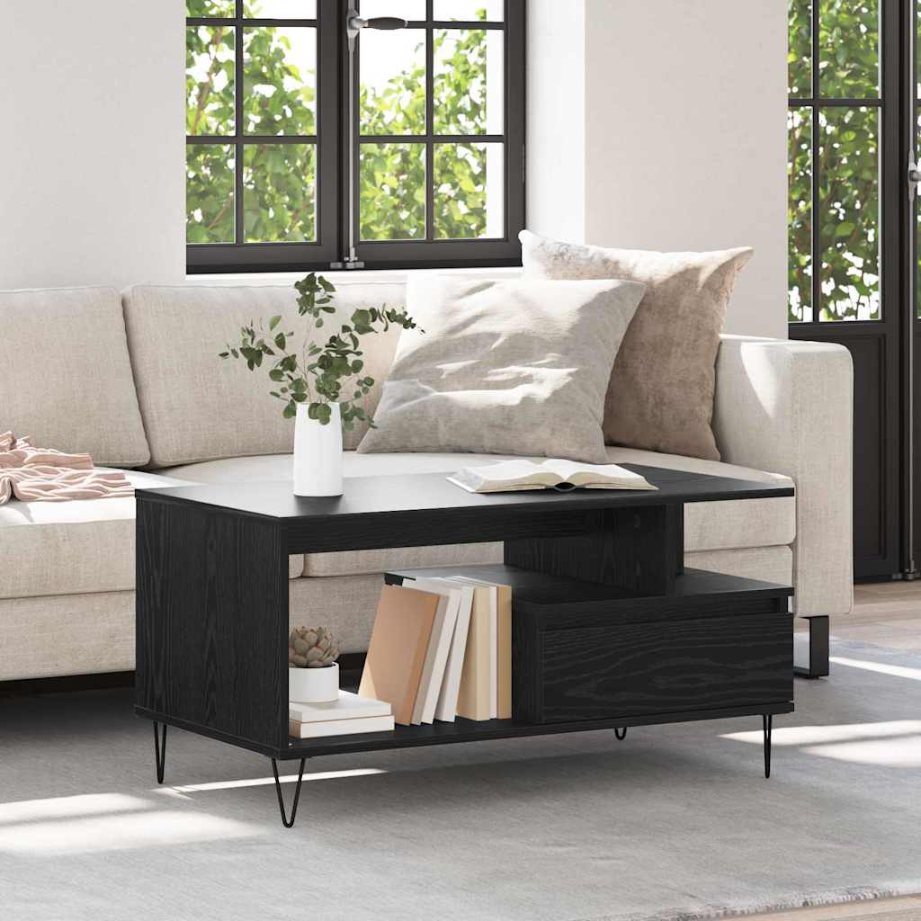Mesa de centro carvalho preto 90 x 49 x 45 cm