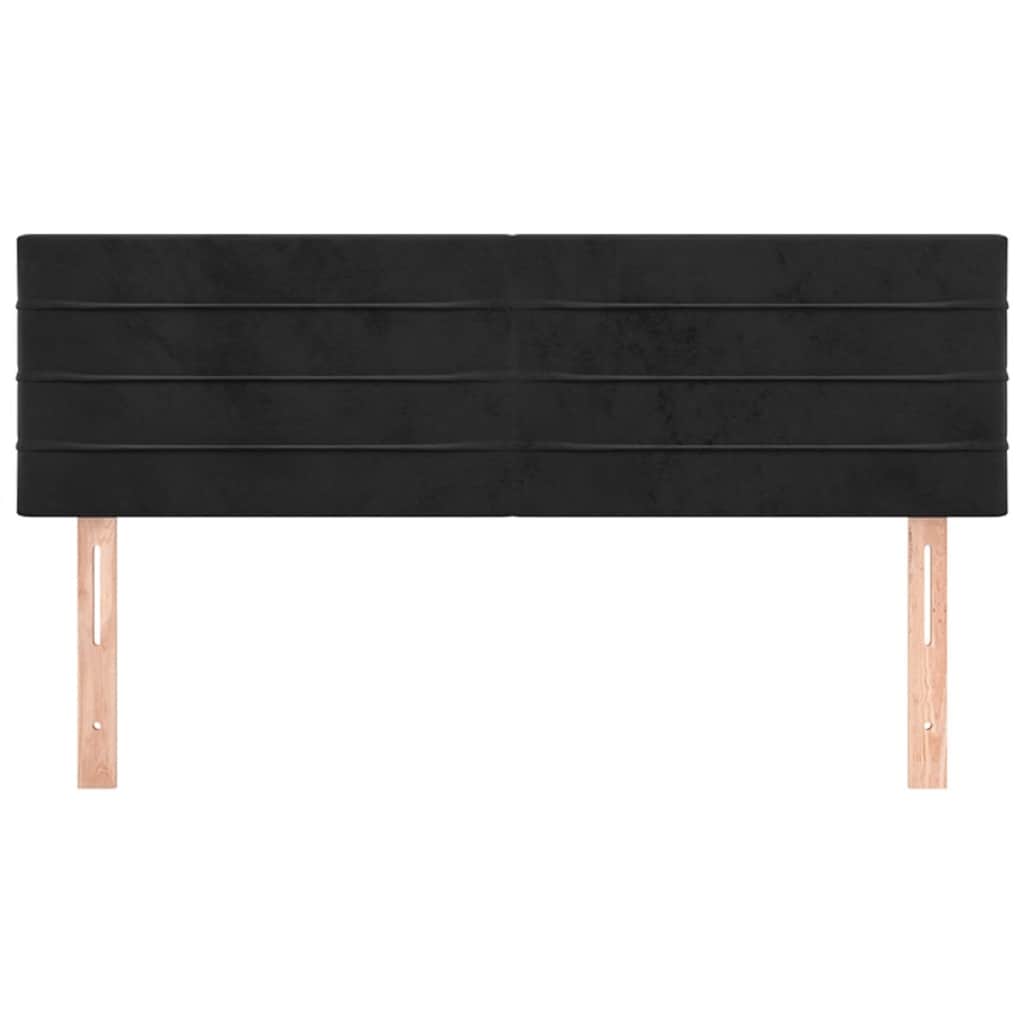 Cabeceiras preto 144x5x78/88 cm veludo