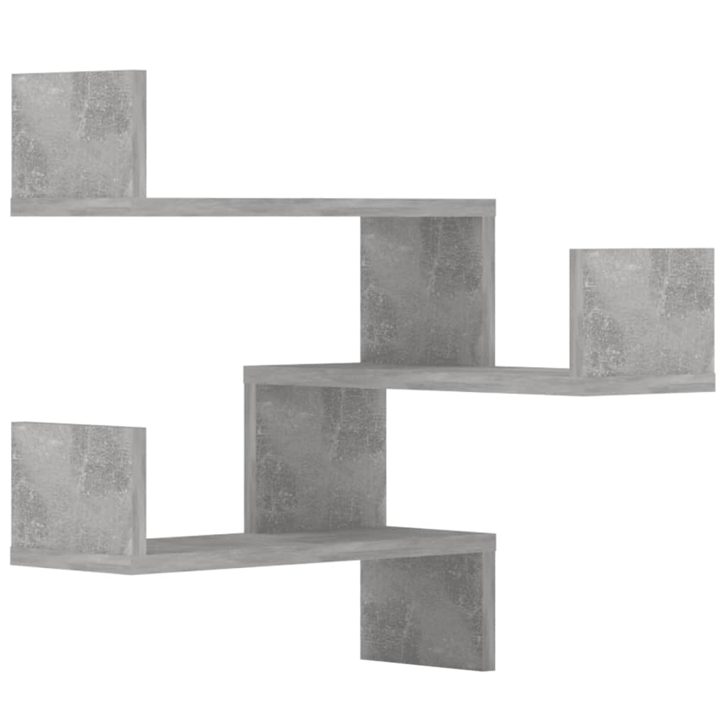 Estantes canto p/ parede 2pcs deriv. madeira cinza cimento