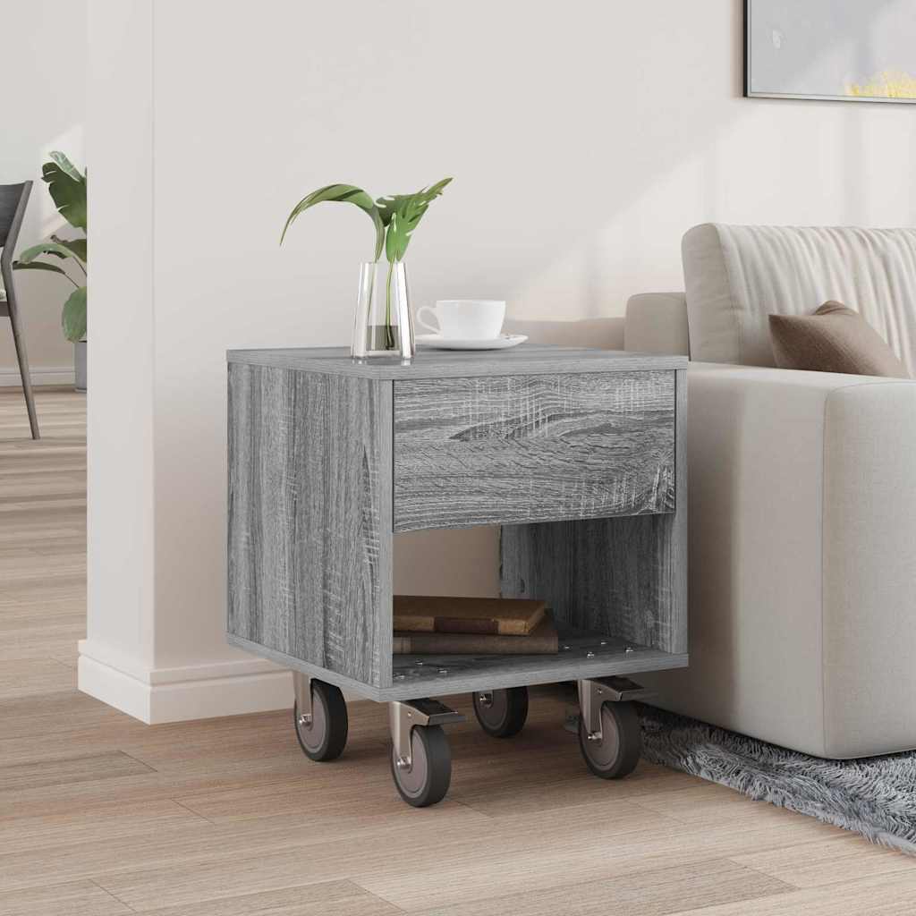 Mesa-de-cabeceira cinza sonoma 40,5 x 40 x 48 cm