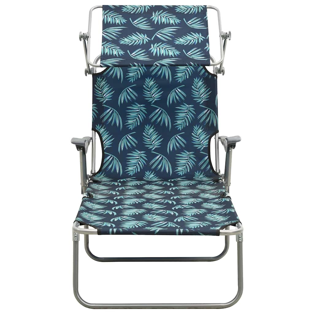 Espreguiçadeira com toldo aço estampagem de folhas
