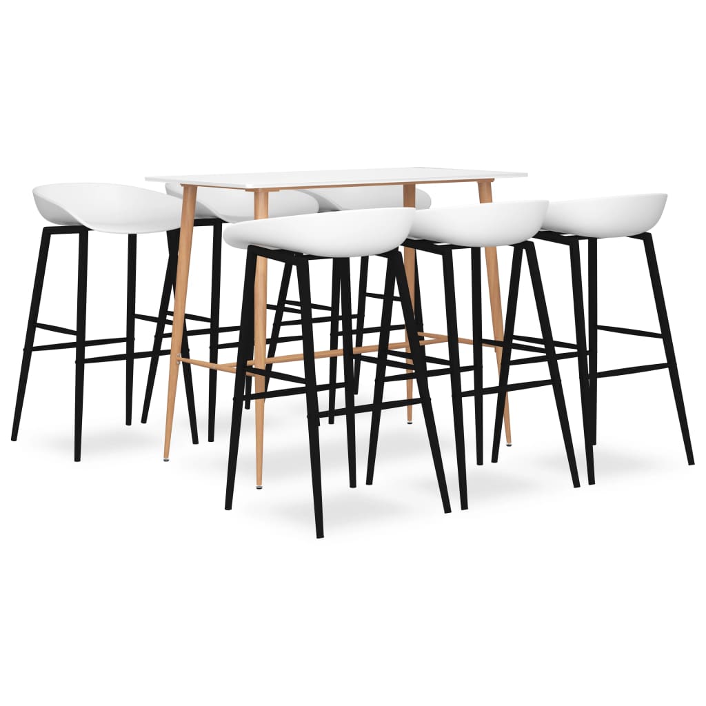 7 Pcs conjunto de bar branco