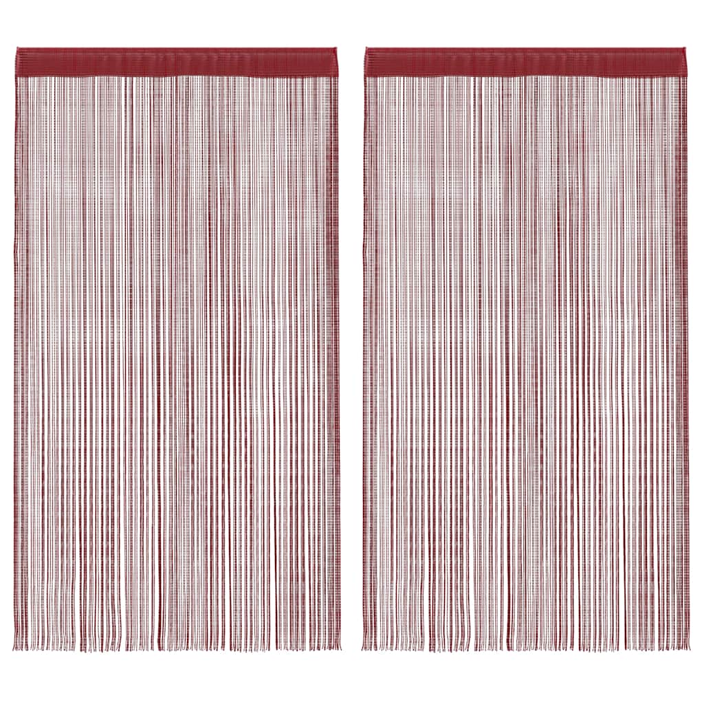 Cortinas de fios 2 pcs 100x250 cm bordô