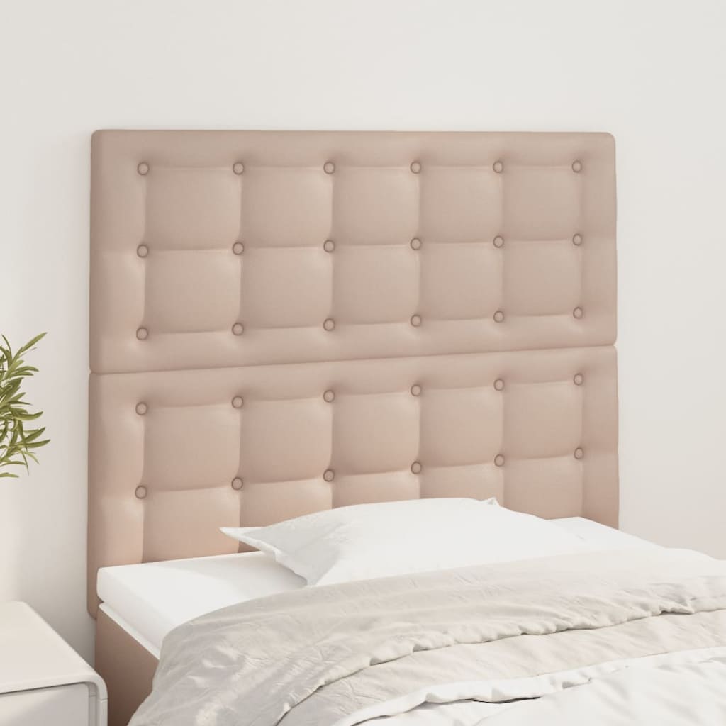 Cabeceira cappuccino 90x5x118/128 cm couro sintético