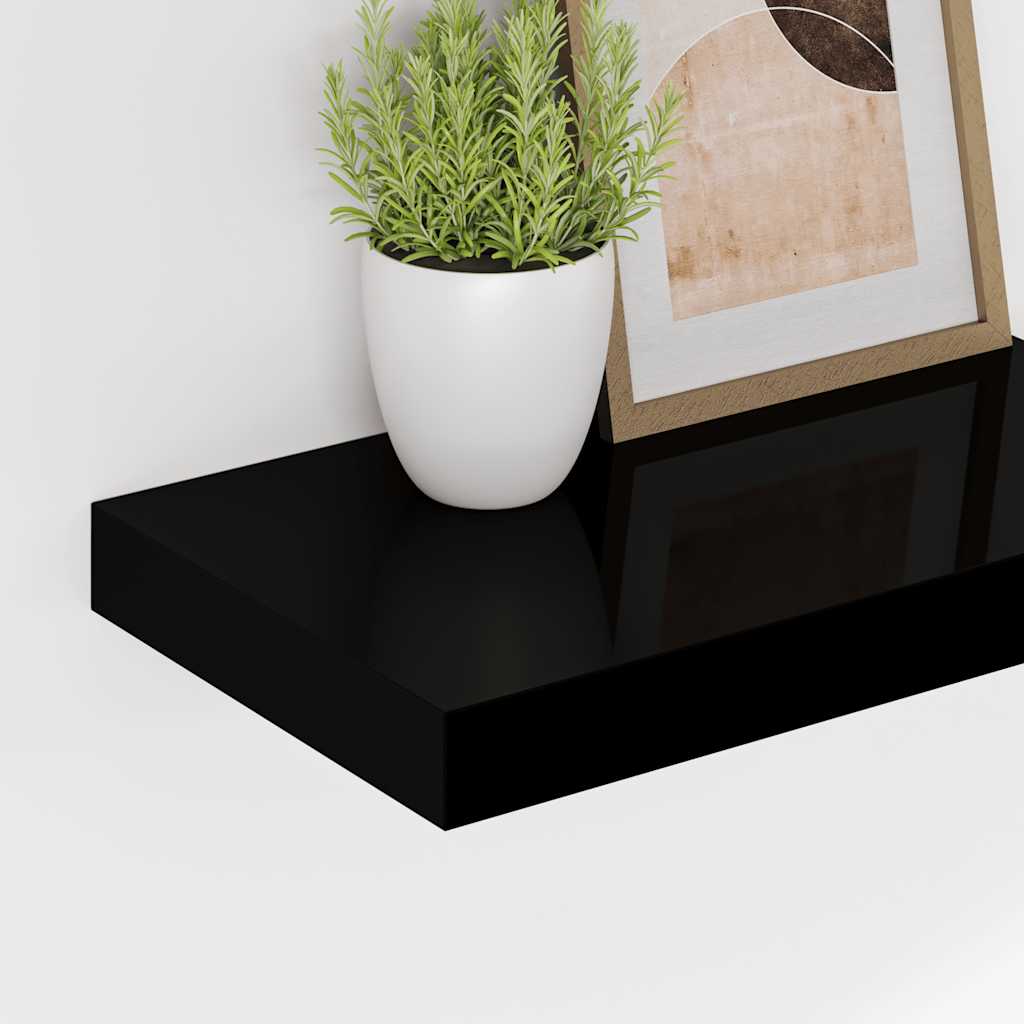 Prateleiras de parede suspensas 4 pcs 40x23,5x3,8cm MDF preto