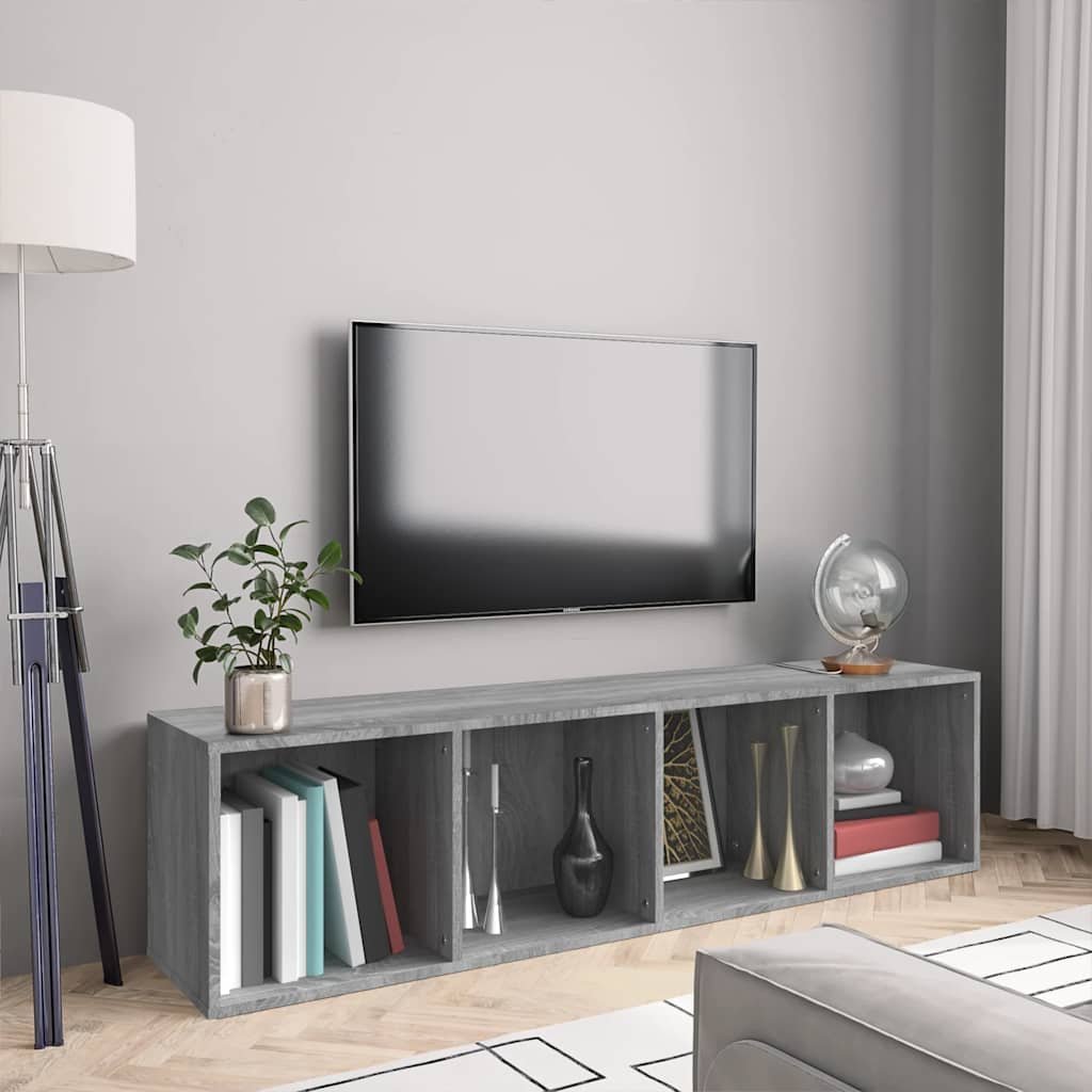 Estante/móvel de TV 143x30x36 cm madeira proc. sonoma cinza