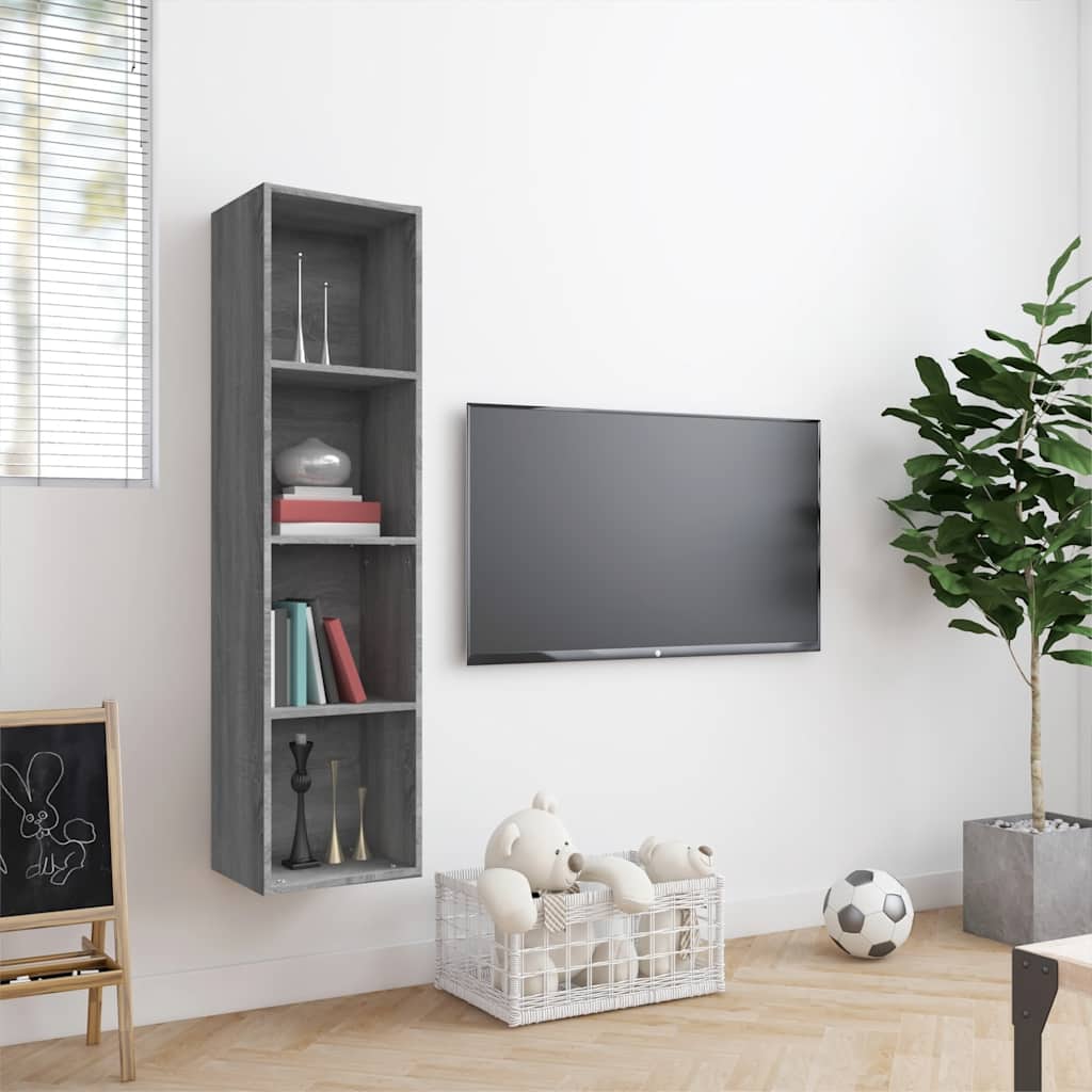 Estante/móvel de TV 143x30x36 cm madeira proc. sonoma cinza