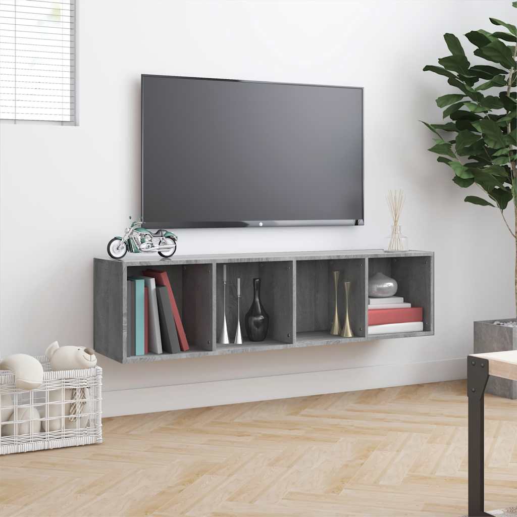 Estante/móvel de TV 143x30x36 cm madeira proc. sonoma cinza